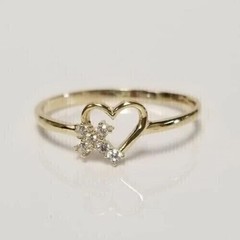 Art Deco Style Heart Cut Lab Created Diamond 14k Yellow Gold FN Engagement Ring