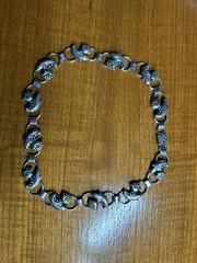 Vintage Sterling Flower Necklace 70s Denmark Fir Munksgaard 15.5 in