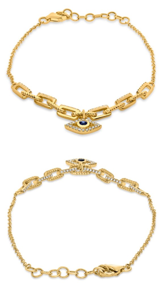 .20CT DIAMOND & AAA SAPPHIRE 14KT YELLOW GOLD MULTI SQUARE BY THE YARD BRACELET
