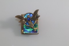 Vintage Raelinda Woad Miniature Book Brooch Angel Fairy Story