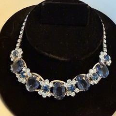 Juliana D&E Verified Sapphire & Baby Blue Rhinestone 5-Link Necklace Ref # 63