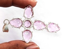 Pear Cut Pink Topaz Pendant 45.55 CT EGL 925 Sterling Silver Gemstone 5ARR