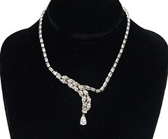 Jomaz Joseph Mazer Vintage Rhinestone Necklace Signed