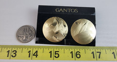 GANTOS Gold-Tone Large Circle Stud Earrings 1.25 in Pierced NEW WITH TAG