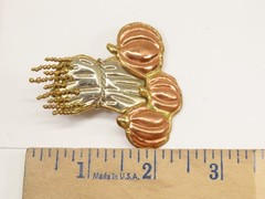 Autumn Fall Brooch Pins Lot Enamel Leaves Corn Stalk Pumpkin Wreath VTG D2804