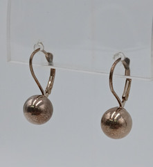 VTG 925 Ball Drop 8mm Earrings Sterling Silver 1.87g Lever Back Polished Dangle