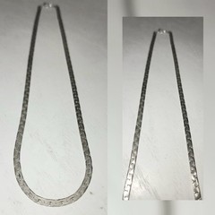 Vintage Herringbone 18″ Chain Necklace 15.4 Grams 14KGP White Gold Plated 3.17mm