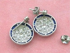 Art Deco Lab Created Diamond Bridle Wedding Gift Earring 14K White Gold Finish