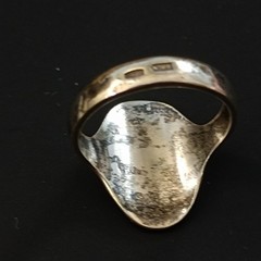 Vintage Silver Niello Ring Oval Floral Gold Frame Russian 875 Soviet Men Women