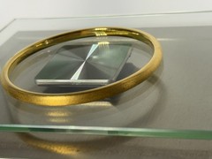 VOGA 18K/RESIN Electroform Choice of Finish Slip-On Bangle Satin Jewelry 8.5 in.