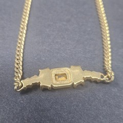 Vintage Christian Dior Rectangle Purple Rhinestone Crystal Gold-plated Necklace