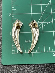 Vintage 1.8” Textured Gold Tone Abstract Drop Earrings