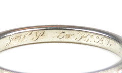 Antique 1920’s Orange Blossom Traub 18K White Gold Wedding Band Ring 4.75 UK-J
