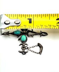 Vintage Sterling Silver Turquoise Balance Scale Pendant One of a Kind OOAK