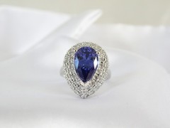 Sterling Silver 925 Simulated Tanzanite Large Ross Simons Ring Size 6