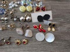Estate Mixed Lot Costume Jewelry Earrings 77pr Clip On Screwback