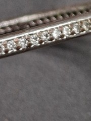 VTG Nadri Channel Set CZ Hinged Bangle Bracelet Silver Tone Vintage