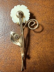 Vintage Winard Brooch 12KT GF Carved White Rose VTG