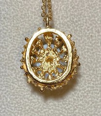 AUTHENTIC SWOBODA PENDANT ~ AUSTRALIAN FIRE OPAL, GENUINE SAPPHIRE ~ WOW!