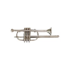 Vtg Solid Sterling Silver Trumpet Musical Instrument Horn 3.25″ Pin Brooch 21 Gr