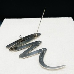 Vintage Mexico TM-248 925 Sterling Modernist Brooch Pendant Necklace Convertible