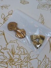 Two Vintage Brooch Pins 1 Bow 1950s Brass 1 1970s Triangle Goldtone