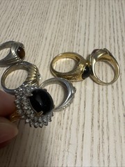 Vintage Retro Signet Ring Lot 6pc Chunky Mid Century Boho Gold Silver Tone Y2K