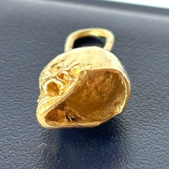 Antique Victorian 14k Solid Gold Diamonds Eyes Memento Mori Skull Pendant 2 gr.