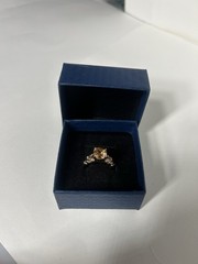 Vintage Orange Cubic Zirconia Ring Gold Plated Womens Size 5
