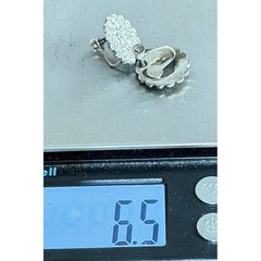 Vintage Sterling Marcasite Earrings Floral Screw Back Prong Set 5/8″