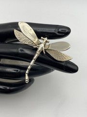 Detailed 3-D Sterling Silver 925 DRAGONFLY Brooch – Pendant Combination or Pin
