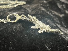 Jan Leslie Caimen Alligator Necklace Silver 925 Unique, Detailed, And Beautiful
