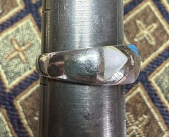 Vintage Sterling Silver Stone Inlay SIZE 8.75 SU Silver Unlimited Mexico