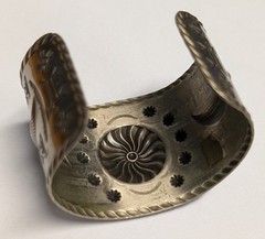 Native American Cuff Bracelet ~ Navajo Vintage Jewelry ~ Nickel Silver ~ Bell