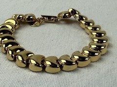 Pilar Crespi Vintage Gold tone Contemporary Style half-moon Chunky Link Bracelet
