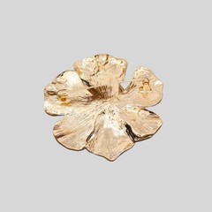 Poppy Flower Red Enamel Brooch Pin Gold Tone Crystal Rhinestone Jewelry