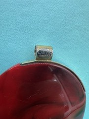 Vintage 1960s-1970s LANVIN PARIS 2-tone Black-Red Lucite MODERNIST PENDANT Only