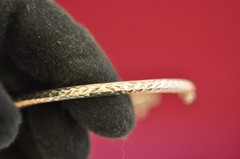 Vintage Sterling Silver Hinged Bangle Bracelet Diamond Cut Pattern 925 2.25in 6g
