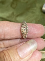 925 Sterling Silver Vintage Diamond-Cut Ribbed Ring Size 5.5 Lightweight