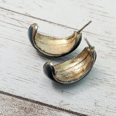 Vintage Earrings For Pierced Ears Dark Teal – Repair Needed