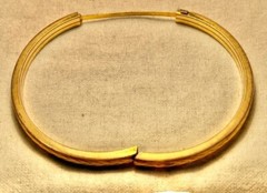2 MONET Signed bracelets gold tone metal bangle 1 12k GF Marathon hinged TX311