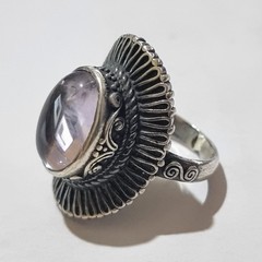 Ancient Vintage Victorian Sterling Silver Ring 925 Amethyst Stone Size 9.5