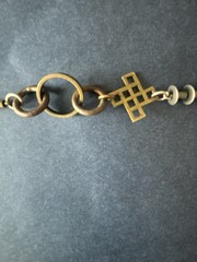 VINTAGE THOMAS MANN TECHNO ROMANTIC NECKLACE MIXED METALS SIGNED STEAMPUNK RARE