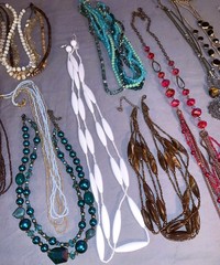 Great Lot 18 Vintage to More Modern Multi-Strand Necklaces Many Many Designs