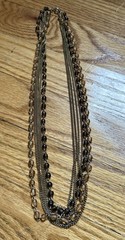 Retro Gold tone 24 Inch 5 strand Chain necklace