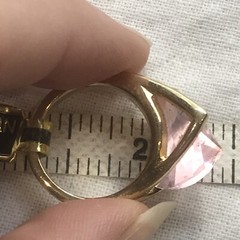 Vintage 18KT GE Gold Plated Pink Austrain Crystal Unique Cut Ring varied sizes