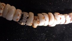 handmade 70s vintage tiger puka necklace 17.75″ 5/16″ thick approx 8-9mm shells