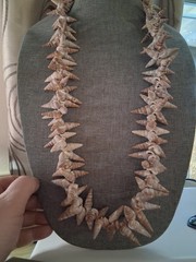 Polynesian seashell vintage ceremonial necklace 36 in. tropical, beach