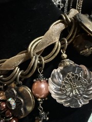 Victorian Style Artisan Made Antique Gold Tone 16″ +2” Charm Necklace