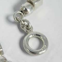​Heavy VTG Sterling Silver Geometric Cube Block Sphere Toggle Collar Necklace 16